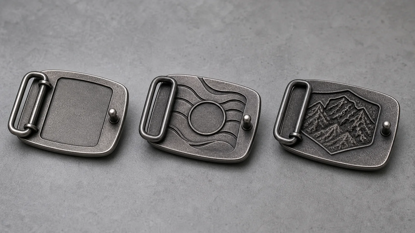 Backside engraving and relief options for custom 3D belt buckles