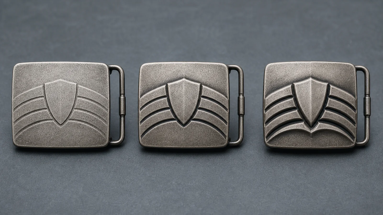 Low, medium and high relief options on one 3D buckle design