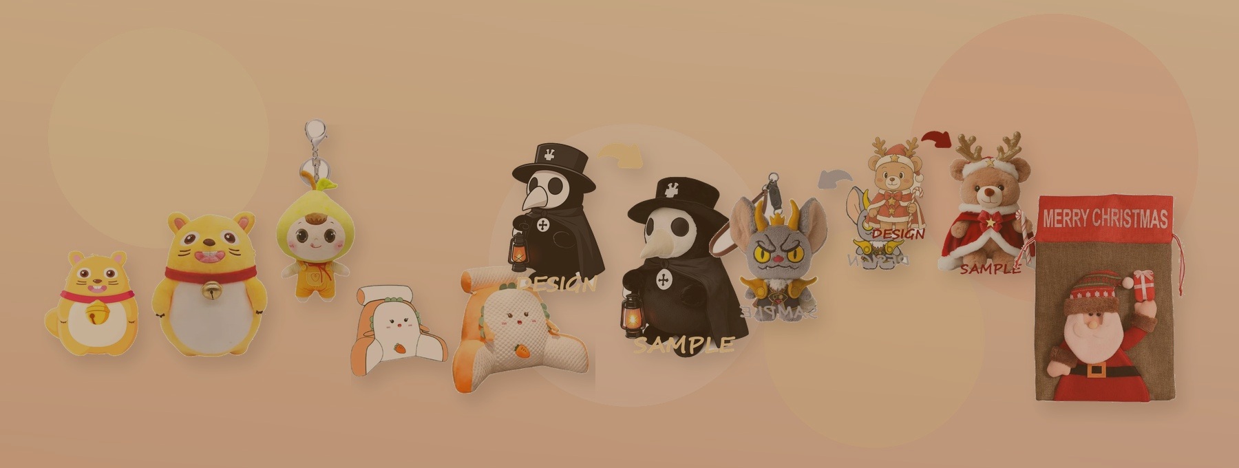Custom plush and branded goods samples