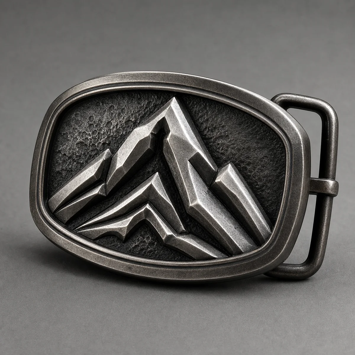 Custom high-relief belt buckle with strong sculpted depth