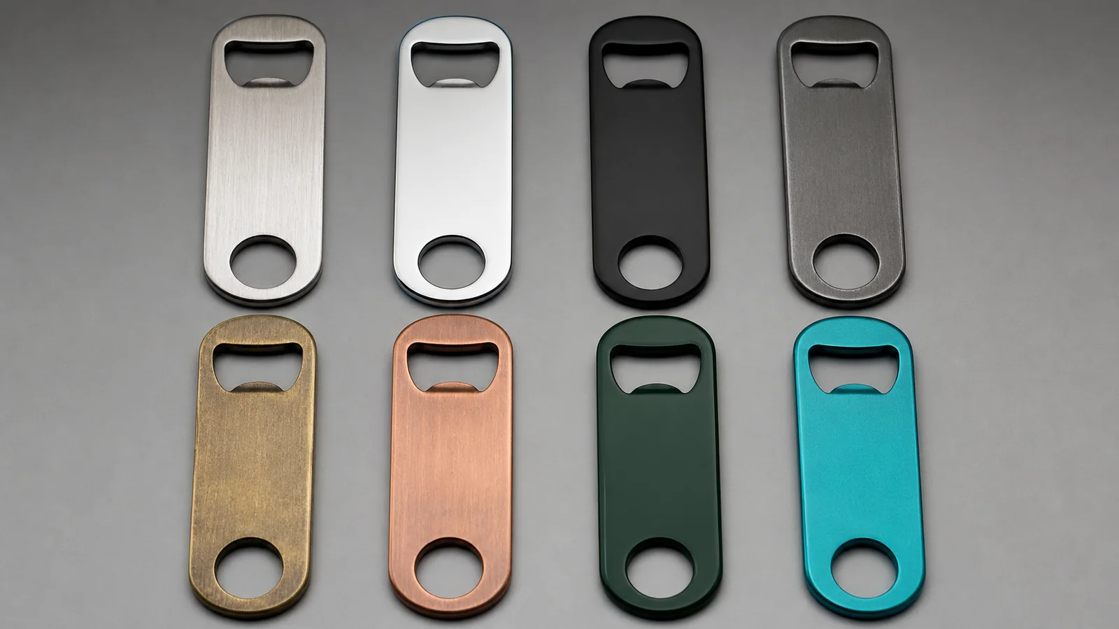 Metal finish options for custom beer bottle openers