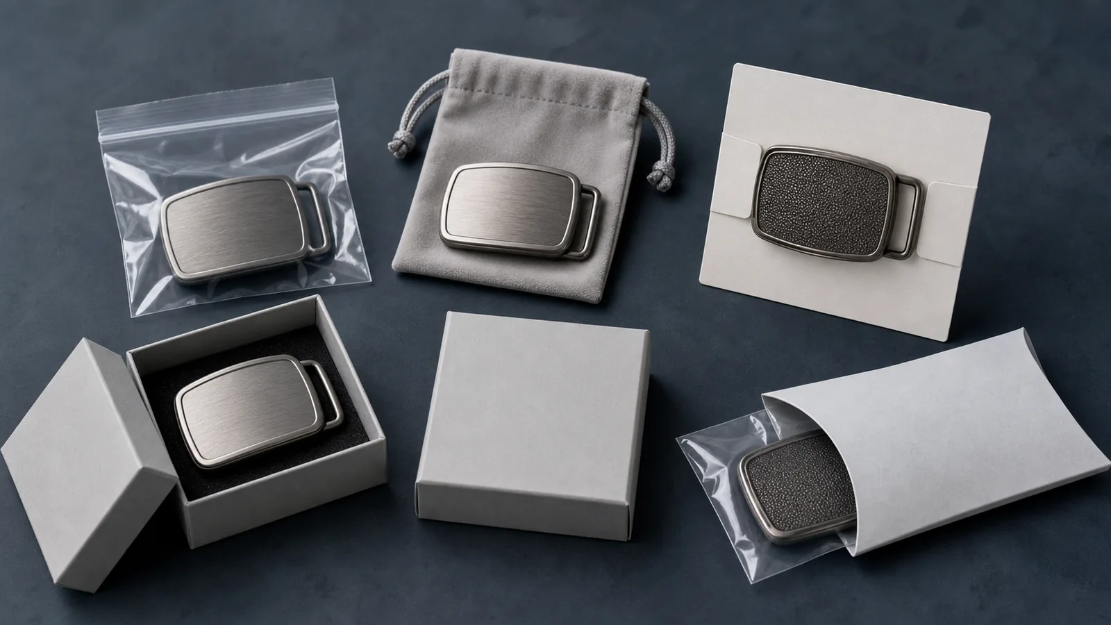 Packaging options for custom belt buckles and retail programs