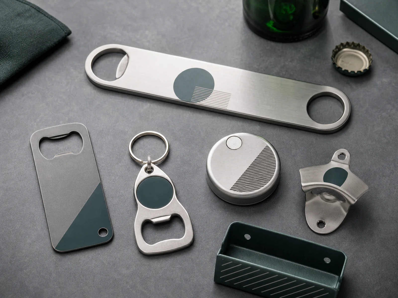 Custom beer bottle openers in flat, keychain, magnetic and wall-mounted styles