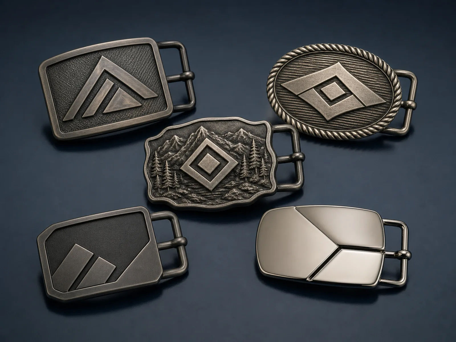 Custom belt buckles with logo, western, 3D and zinc alloy design options